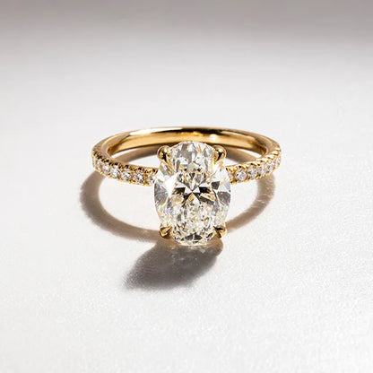 Round Halo, Pave & Split Shank Engagement Ring – 1.93 CT Lab Grown Diamond