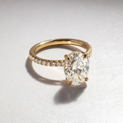 Round Halo, Pave & Split Shank Engagement Ring – 1.93 CT Lab Grown Diamond
