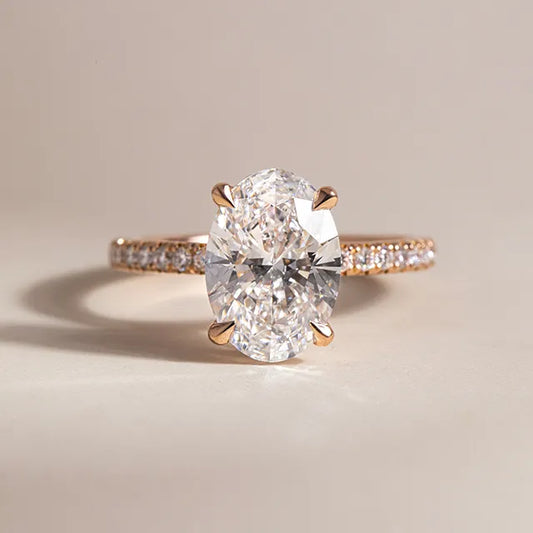 Round Halo, Pave & Split Shank Engagement Ring – 1.93 CT Lab Grown Diamond