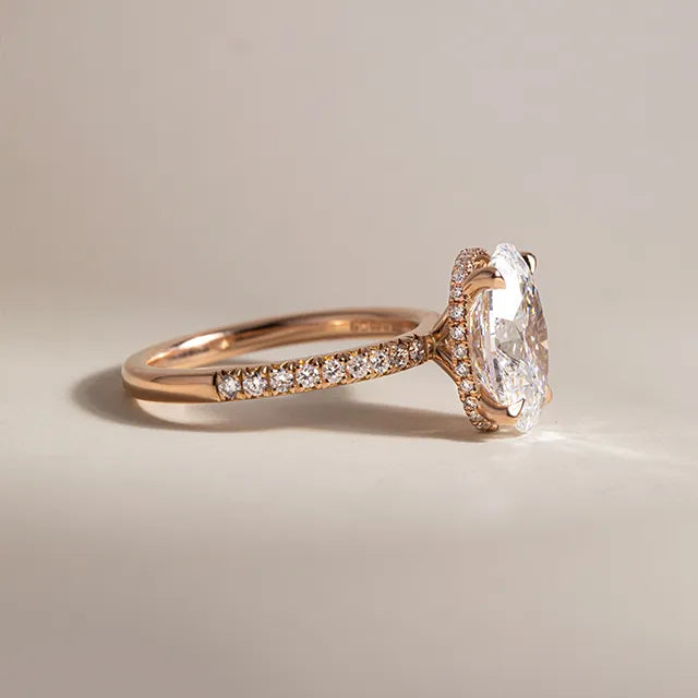 Round Halo, Pave & Split Shank Engagement Ring – 1.93 CT Lab Grown Diamond