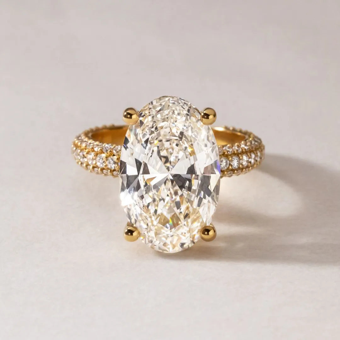Round Halo, Pave & Split Shank Engagement Ring – 1.93 CT Lab Grown Diamond