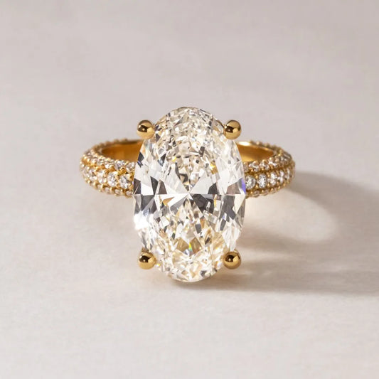 Round Halo, Pave & Split Shank Engagement Ring – 1.93 CT Lab Grown Diamond