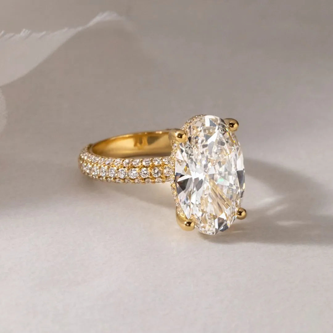Round Halo, Pave & Split Shank Engagement Ring – 1.93 CT Lab Grown Diamond