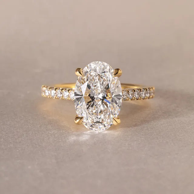 Round Halo, Pave & Split Shank Engagement Ring – 1.93 CT Lab Grown Diamond