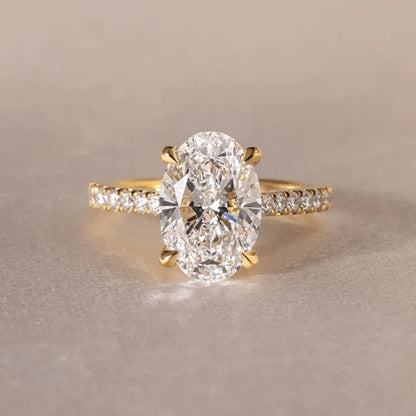 Round Halo, Pave & Split Shank Engagement Ring – 1.93 CT Lab Grown Diamond