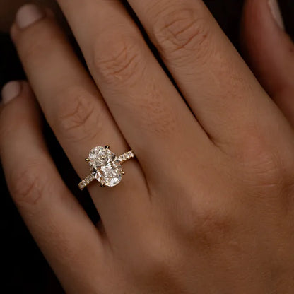 Round Halo, Pave & Split Shank Engagement Ring – 1.93 CT Lab Grown Diamond