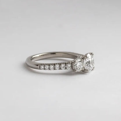Round Halo, Pave & Split Shank Engagement Ring – 1.93 CT Lab Grown Diamond