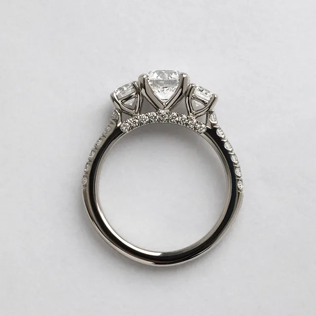 Round Halo, Pave & Split Shank Engagement Ring – 1.93 CT Lab Grown Diamond