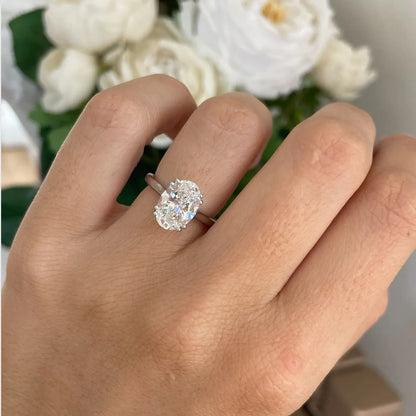 Round Halo, Pave & Split Shank Engagement Ring – 1.93 CT Lab Grown Diamond
