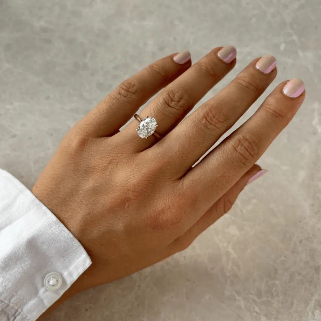 Round Halo, Pave & Split Shank Engagement Ring – 1.93 CT Lab Grown Diamond