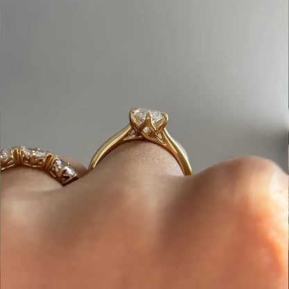 Round Halo, Pave & Split Shank Engagement Ring – 1.93 CT Lab Grown Diamond