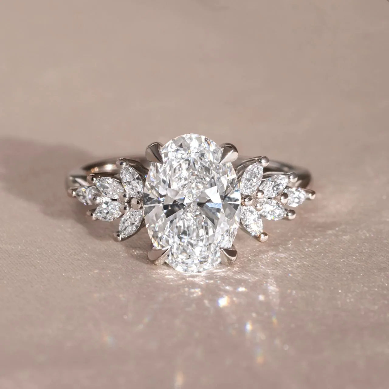 Round Halo, Pave & Split Shank Engagement Ring – 1.93 CT Lab Grown Diamond