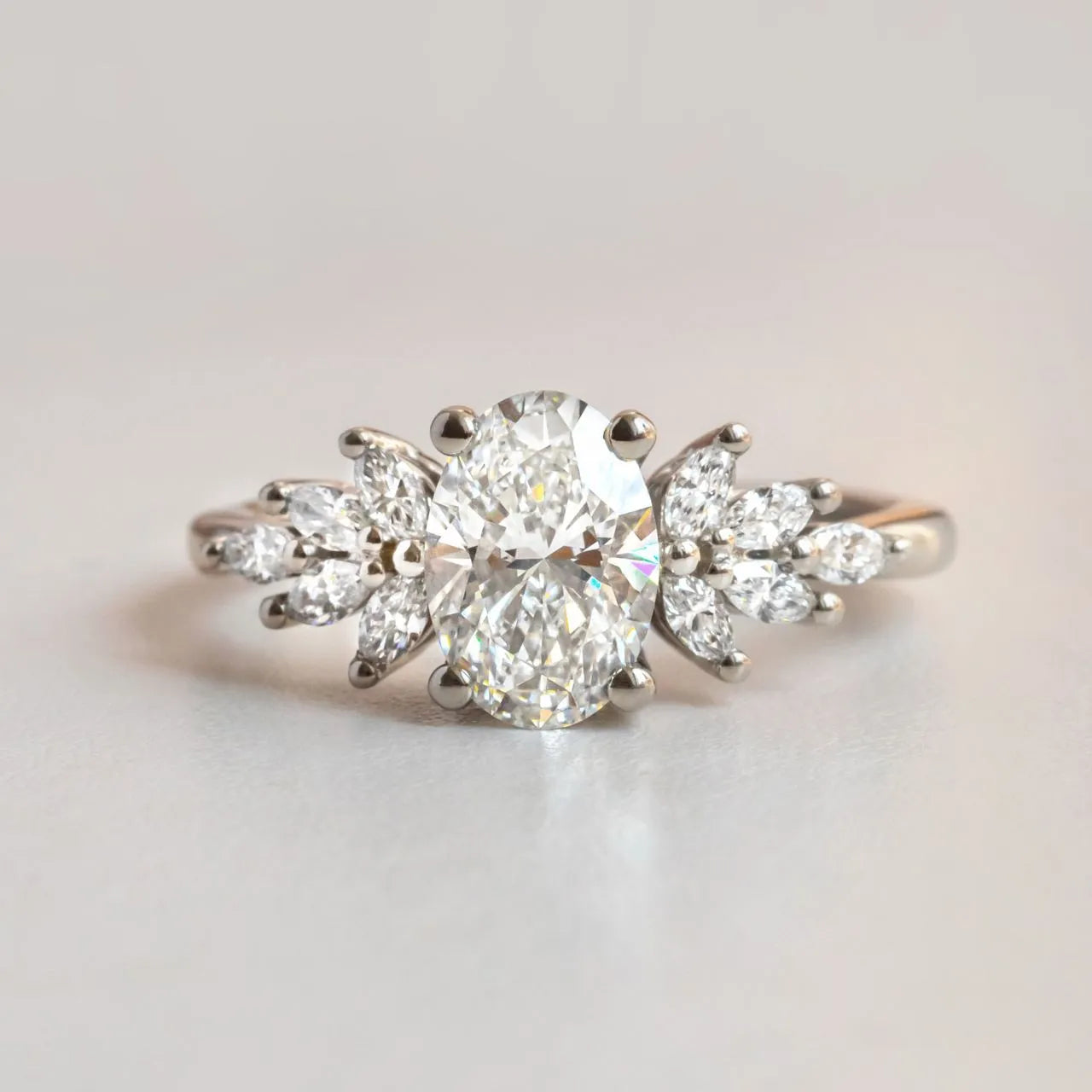 Round Halo, Pave & Split Shank Engagement Ring – 1.93 CT Lab Grown Diamond