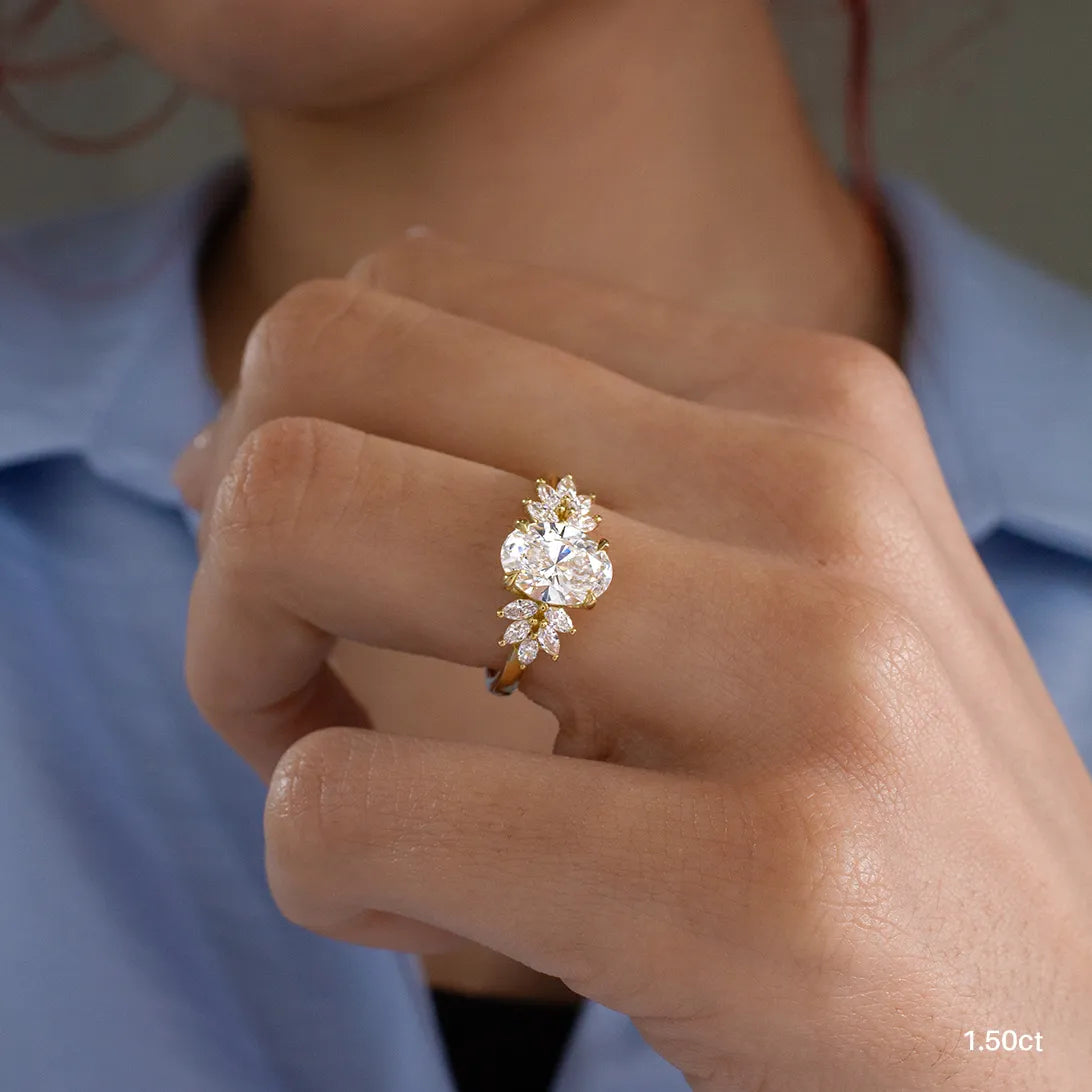 Round Halo, Pave & Split Shank Engagement Ring – 1.93 CT Lab Grown Diamond