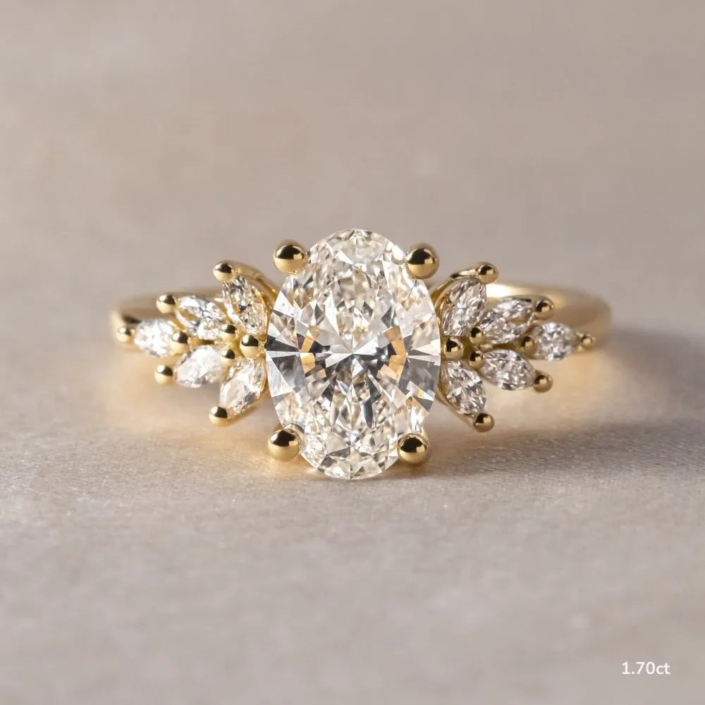 Round Halo, Pave & Split Shank Engagement Ring – 1.93 CT Lab Grown Diamond