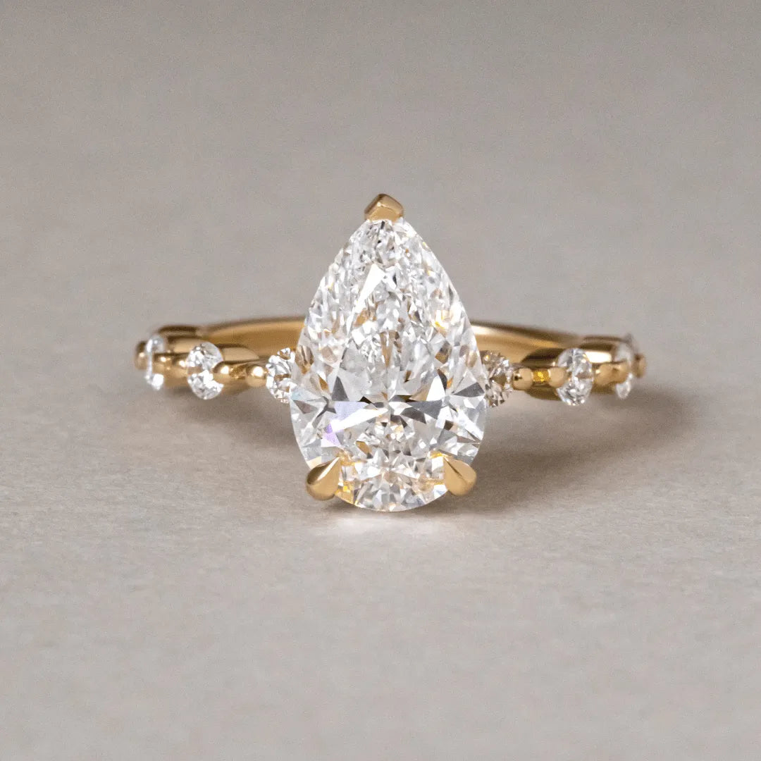 Round Halo, Pave & Split Shank Engagement Ring – 1.93 CT Lab Grown Diamond
