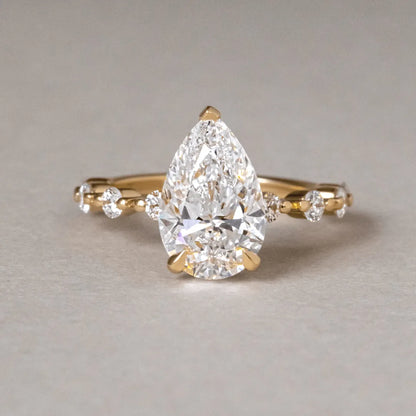 Round Halo, Pave & Split Shank Engagement Ring – 1.93 CT Lab Grown Diamond