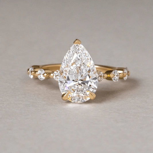Round Halo, Pave & Split Shank Engagement Ring – 1.93 CT Lab Grown Diamond