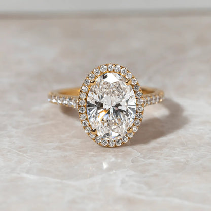 Round Halo, Pave & Split Shank Engagement Ring – 1.93 CT Lab Grown Diamond