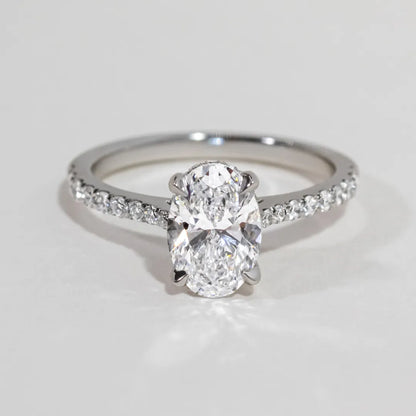 Round Halo, Pave & Split Shank Engagement Ring – 1.93 CT Lab Grown Diamond