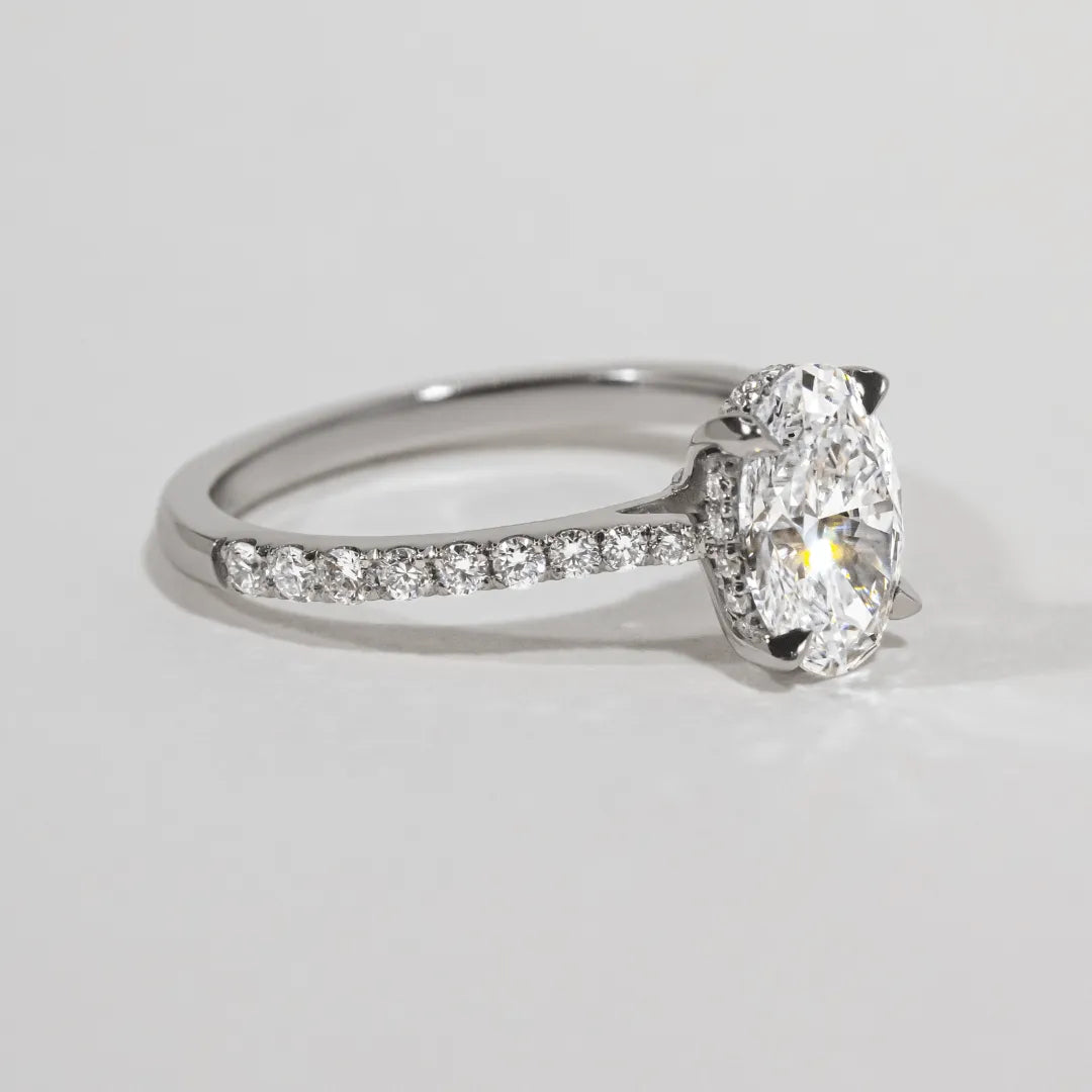 Round Halo, Pave & Split Shank Engagement Ring – 1.93 CT Lab Grown Diamond