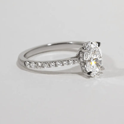 Round Halo, Pave & Split Shank Engagement Ring – 1.93 CT Lab Grown Diamond