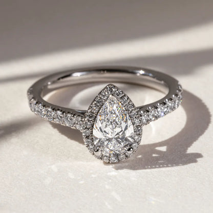 Round Halo, Pave & Split Shank Engagement Ring – 1.93 CT Lab Grown Diamond