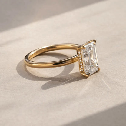 Round Halo, Pave & Split Shank Engagement Ring – 1.93 CT Lab Grown Diamond