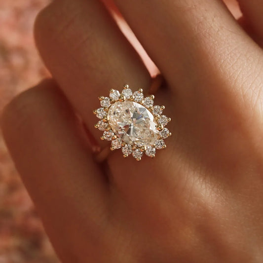 Round Halo, Pave & Split Shank Engagement Ring – 1.93 CT Lab Grown Diamond