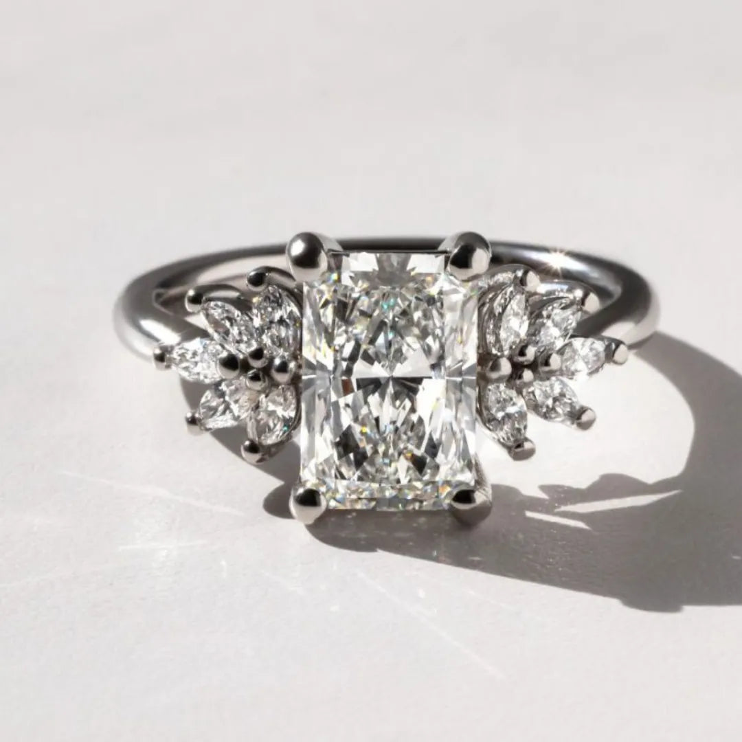 Round Halo, Pave & Split Shank Engagement Ring – 1.93 CT Lab Grown Diamond