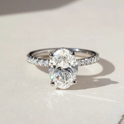 Round Halo, Pave & Split Shank Engagement Ring – 1.93 CT Lab Grown Diamond