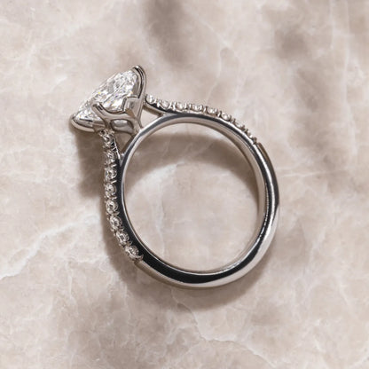 Round Halo, Pave & Split Shank Engagement Ring – 1.93 CT Lab Grown Diamond