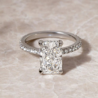 Round Halo, Pave & Split Shank Engagement Ring – 1.93 CT Lab Grown Diamond