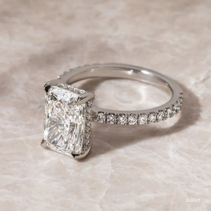 Round Halo, Pave & Split Shank Engagement Ring – 1.93 CT Lab Grown Diamond