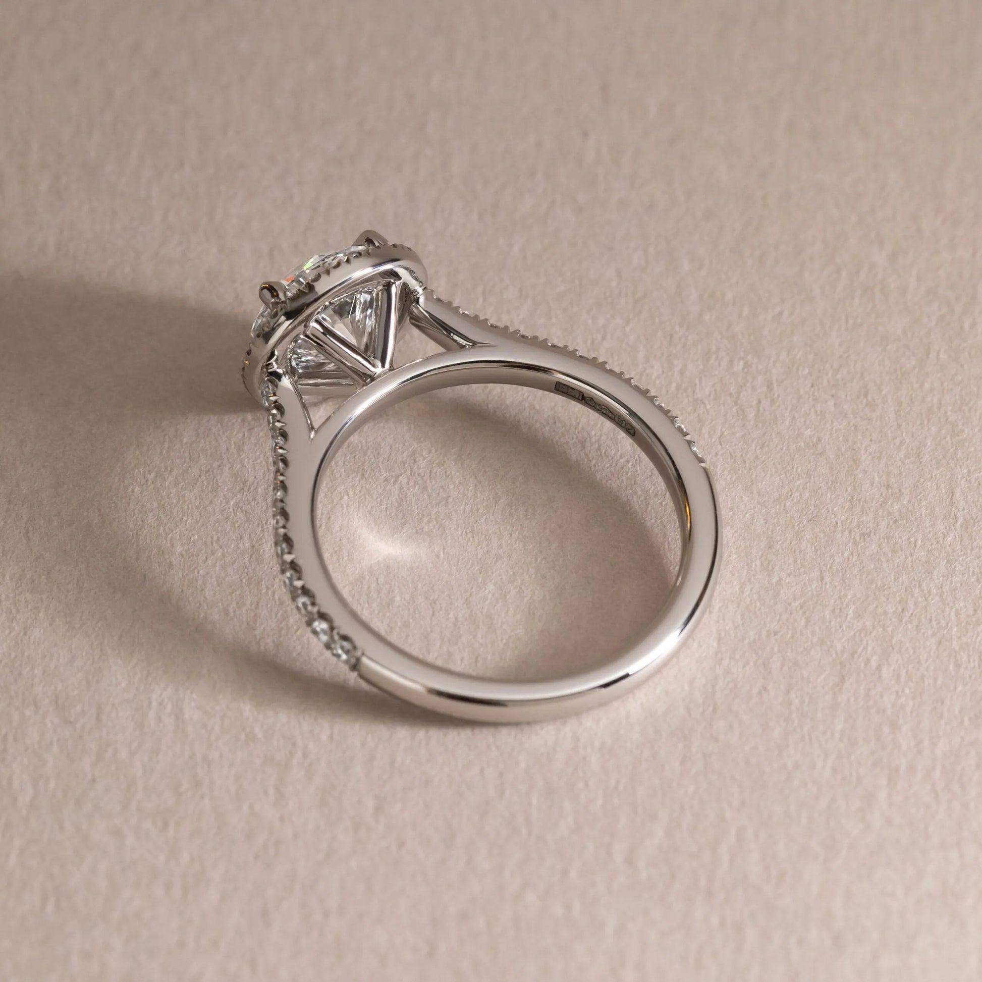 Round Halo, Pave & Split Shank Engagement Ring – 1.93 CT Lab Grown Diamond