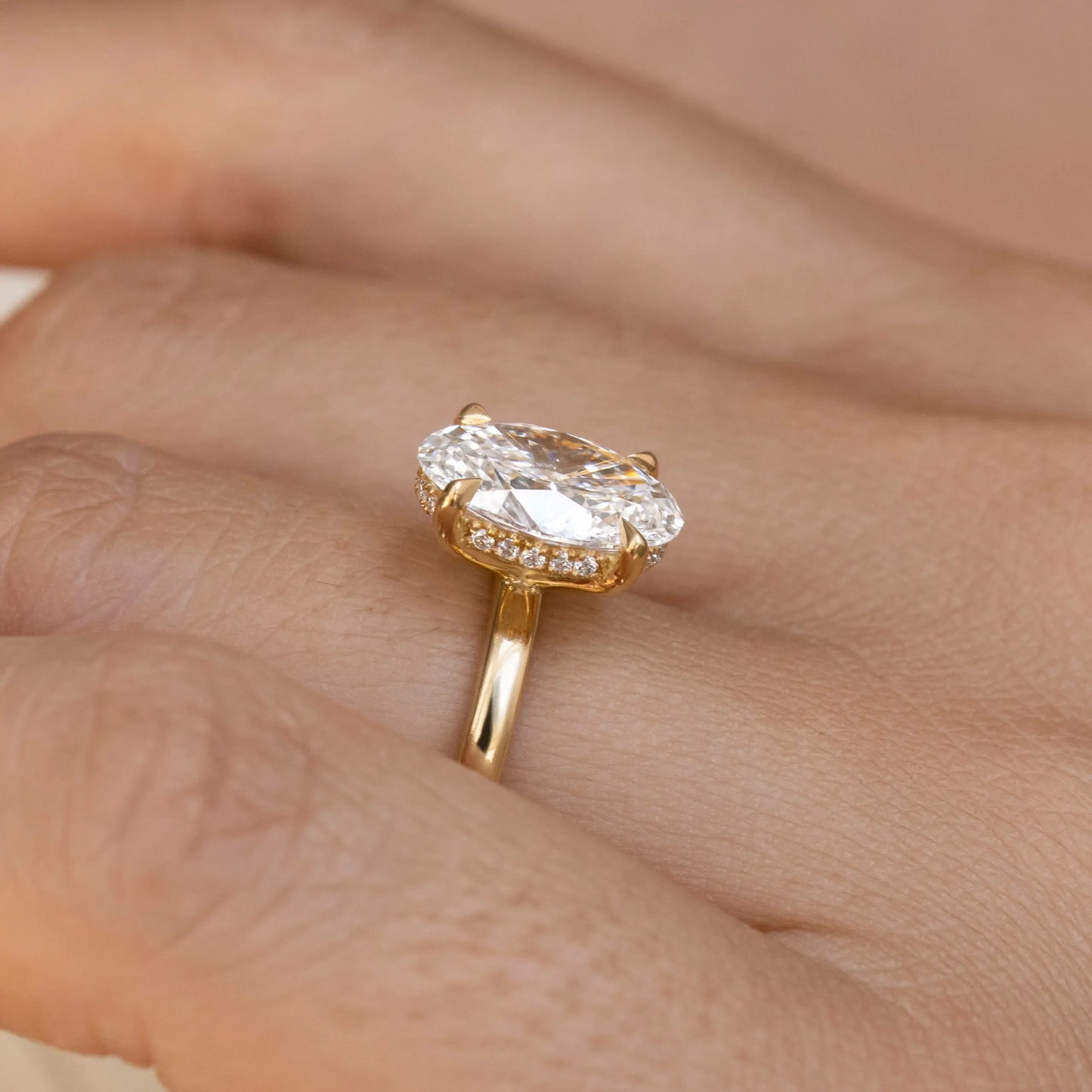 Round Halo, Pave & Split Shank Engagement Ring – 1.93 CT Lab Grown Diamond