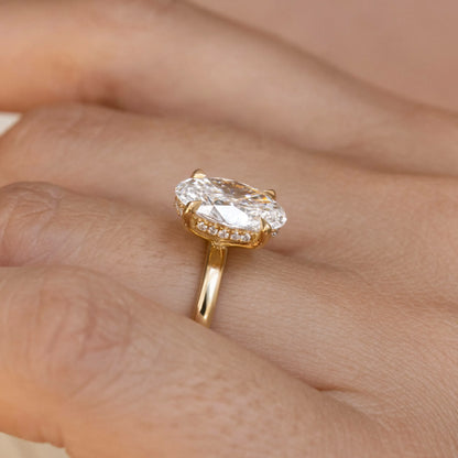 Round Halo, Pave & Split Shank Engagement Ring – 1.93 CT Lab Grown Diamond