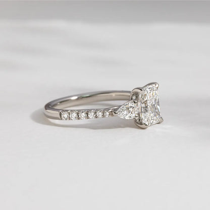 Round Halo, Pave & Split Shank Engagement Ring – 1.93 CT Lab Grown Diamond