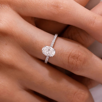 Round Halo, Pave & Split Shank Engagement Ring – 1.93 CT Lab Grown Diamond
