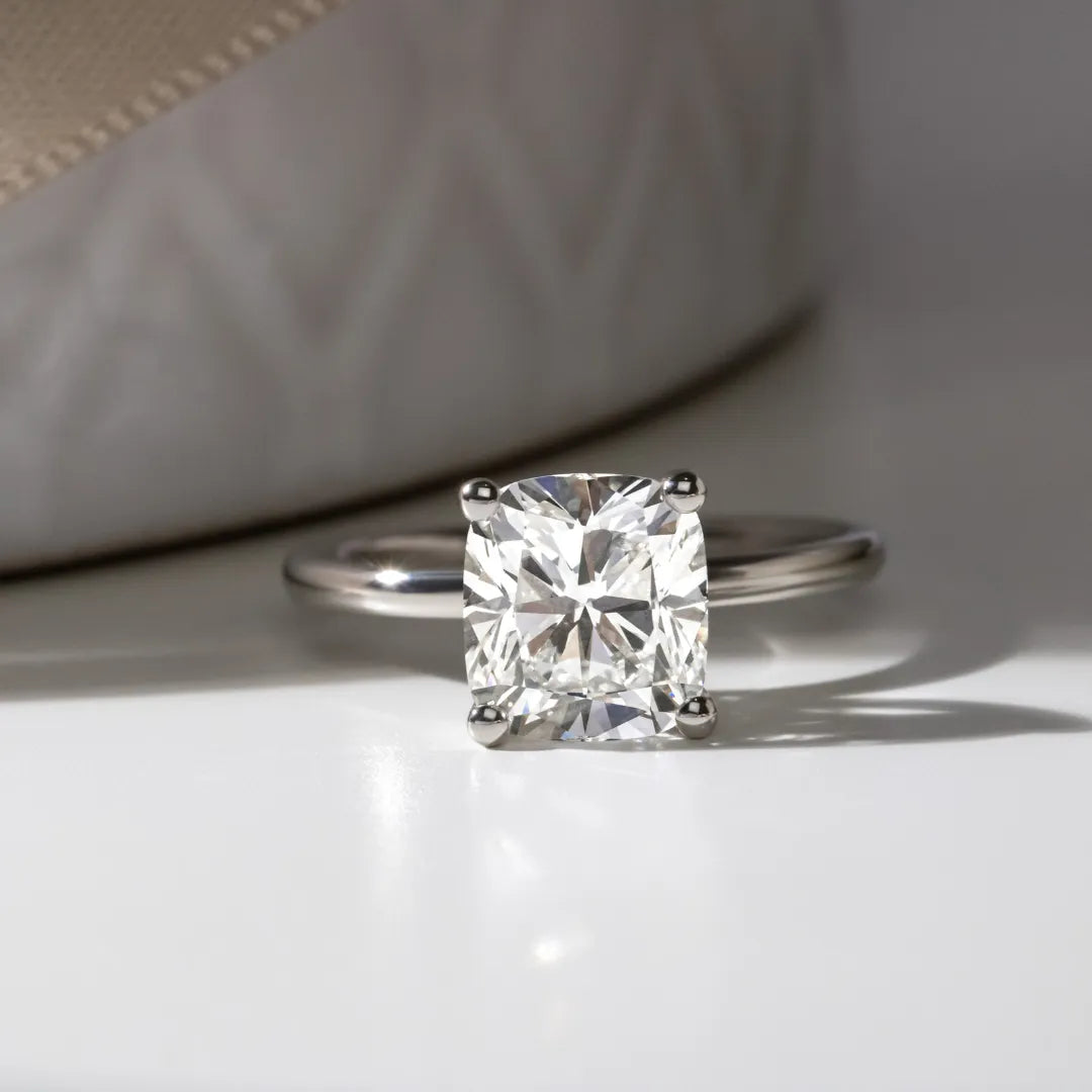 Round Halo, Pave & Split Shank Engagement Ring – 1.93 CT Lab Grown Diamond