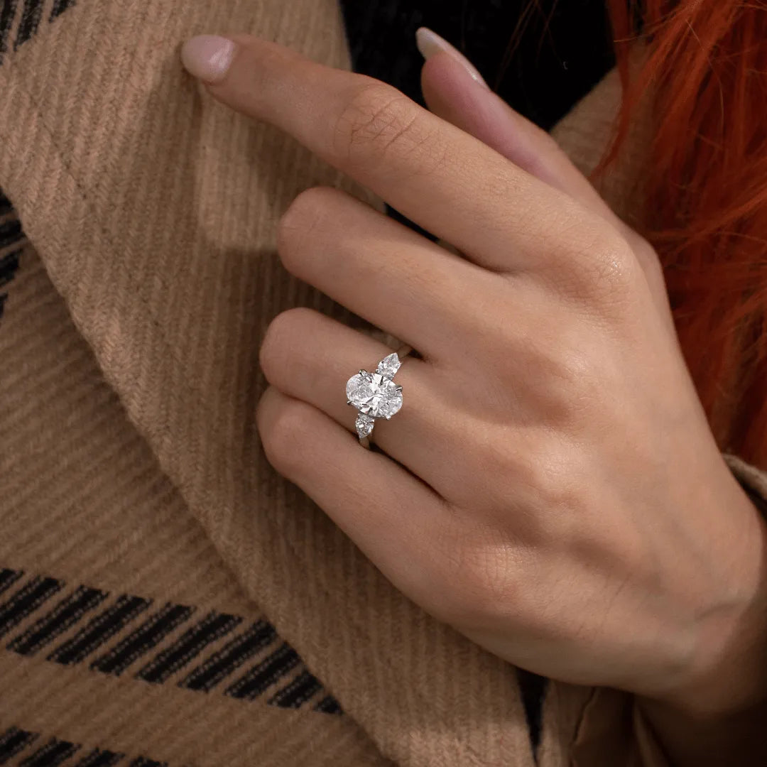 Round Halo, Pave & Split Shank Engagement Ring – 1.93 CT Lab Grown Diamond