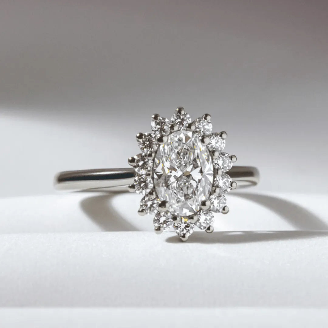 Round Halo, Pave & Split Shank Engagement Ring – 1.93 CT Lab Grown Diamond