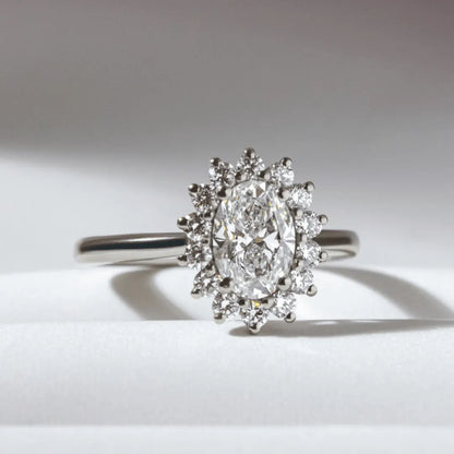 Round Halo, Pave & Split Shank Engagement Ring – 1.93 CT Lab Grown Diamond