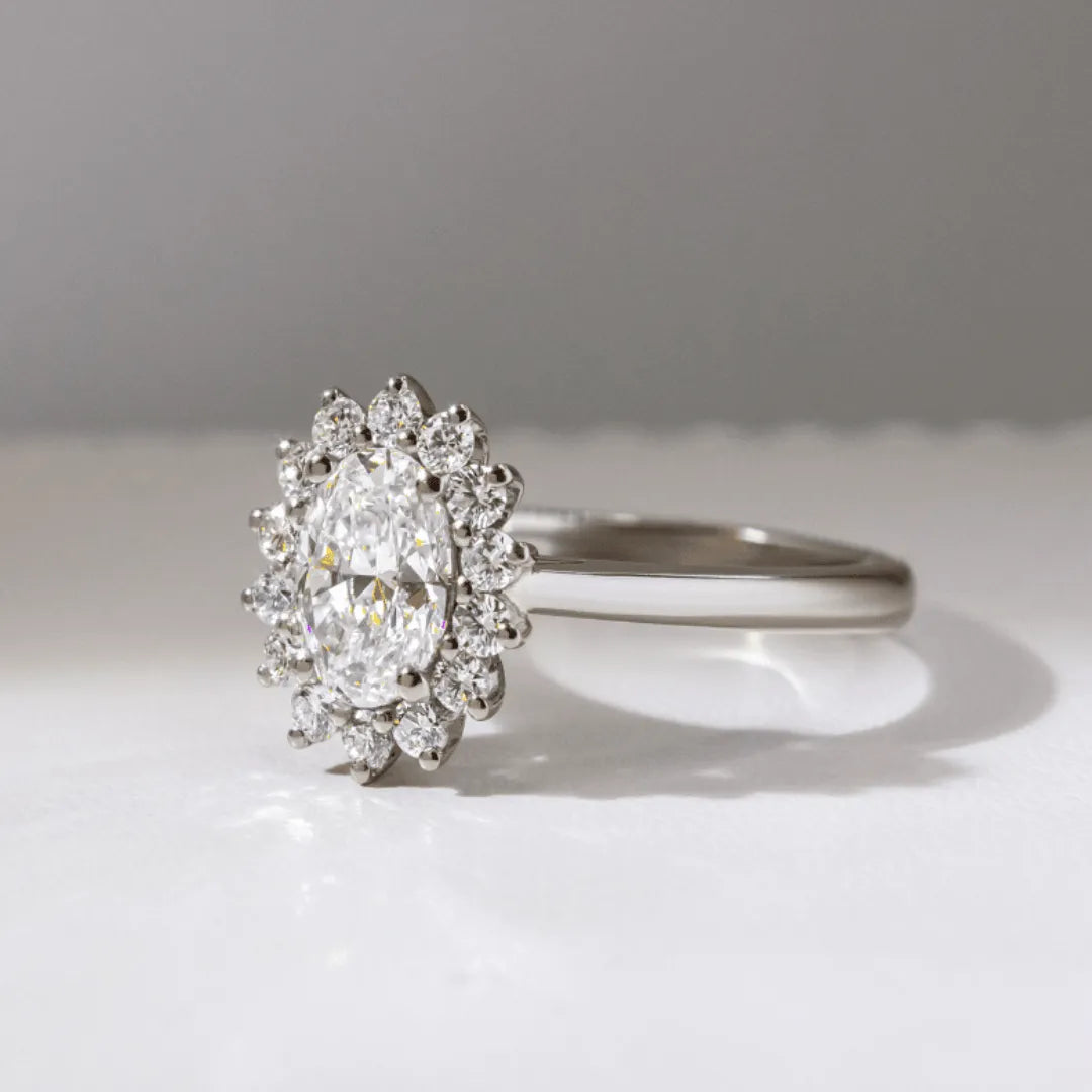 Round Halo, Pave & Split Shank Engagement Ring – 1.93 CT Lab Grown Diamond