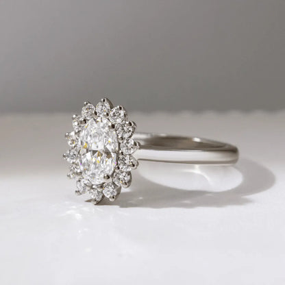 Round Halo, Pave & Split Shank Engagement Ring – 1.93 CT Lab Grown Diamond