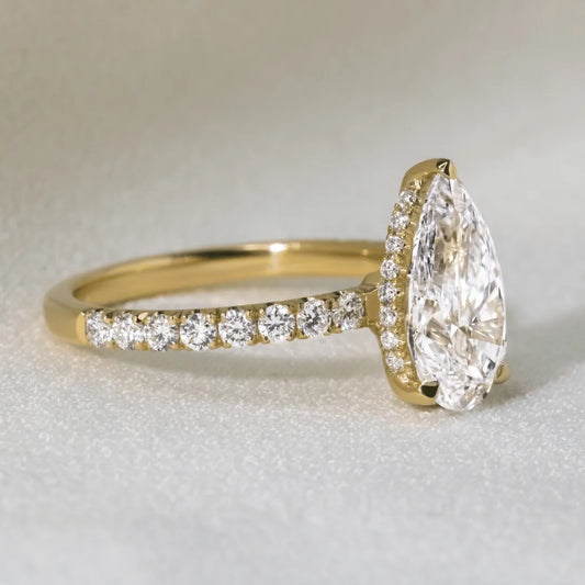 Round Halo, Pave & Split Shank Engagement Ring – 1.93 CT Lab Grown Diamond