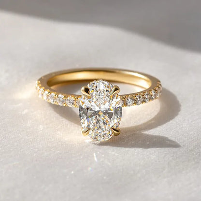 Round Halo, Pave & Split Shank Engagement Ring – 1.93 CT Lab Grown Diamond
