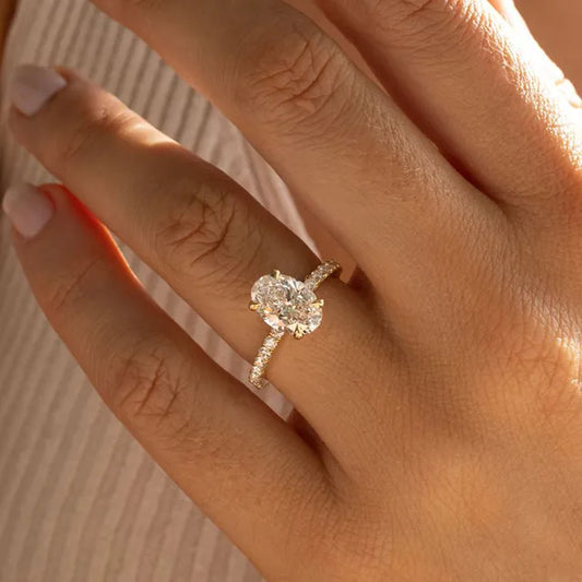 Round Halo, Pave & Split Shank Engagement Ring – 1.93 CT Lab Grown Diamond