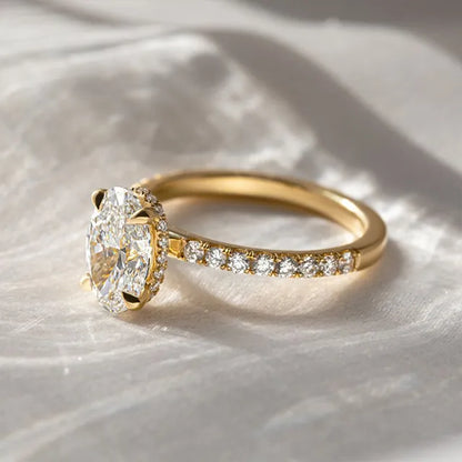 Round Halo, Pave & Split Shank Engagement Ring – 1.93 CT Lab Grown Diamond