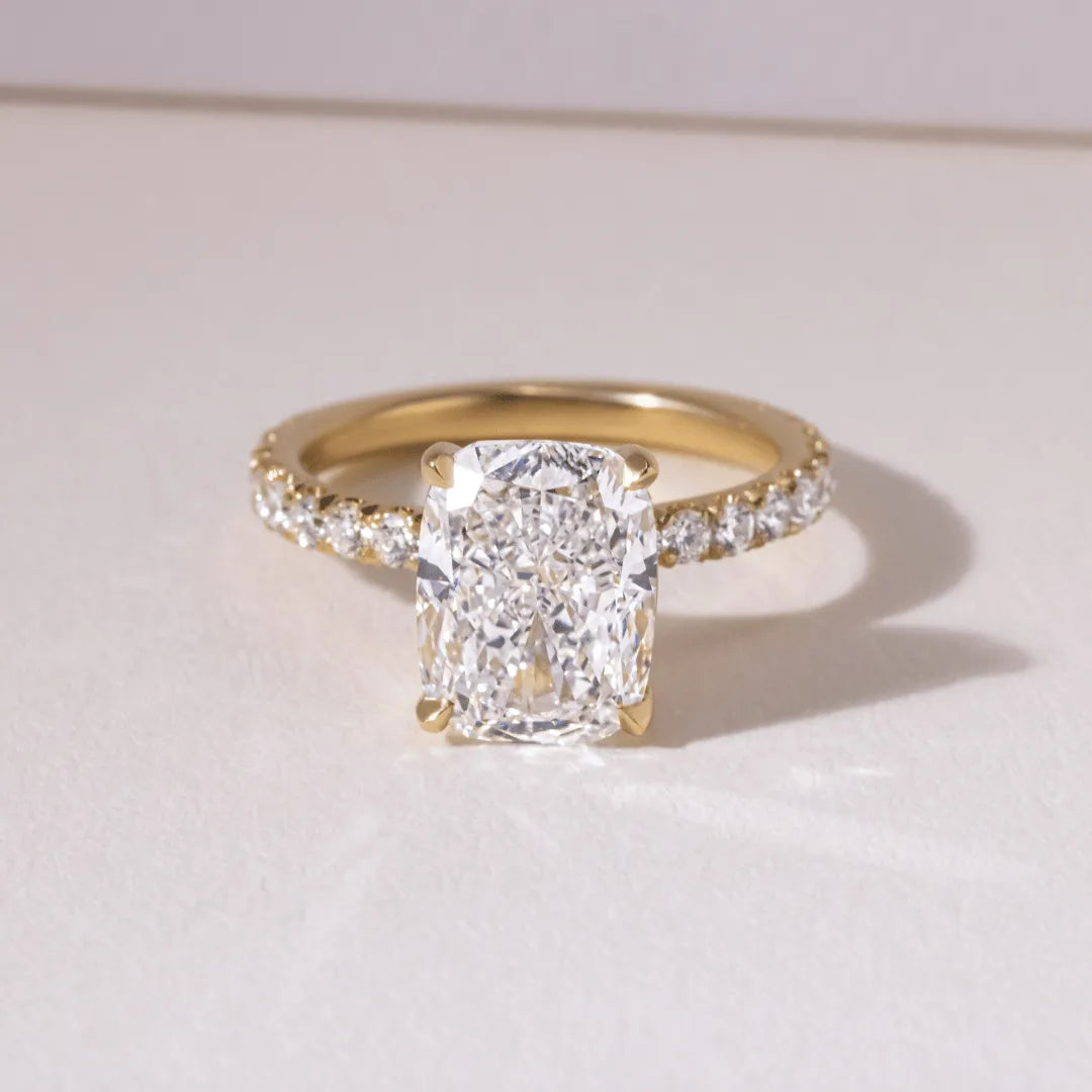 Round Halo, Pave & Split Shank Engagement Ring – 1.93 CT Lab Grown Diamond